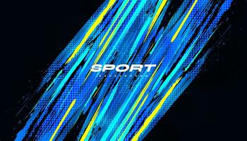 Abstract Blue and Yellow Brush Background with Halftone Effect. Sport Background. Brush Stroke Illustration for Banner or Poster. Scratch and Texture Elements For Design vector