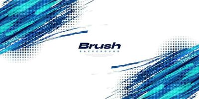 Abstract Blue Brush Background with Halftone Effect. Sport Background. Brush Stroke Illustration for Banner or Poster. Scratch and Texture Elements For Design vector