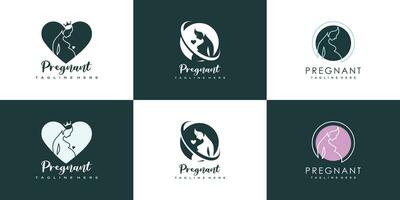pregnant logo design collection with modern unique style concept  premium vector