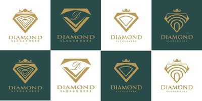 diamond logo design collection with creative unique concept premium vector