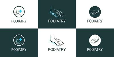 podiatry logo design collection with creative concept design premium vector