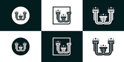 Law logo design collection for business with unique concept Premium Vector