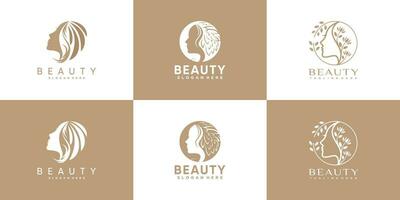 Nature beauty logo design collection with unique style Premium Vector