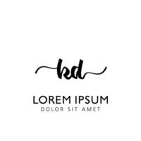 KD Initial Handwriting Template Design vector