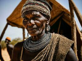 foto de africano antiguo personas tribal guerreros con armadura, generativo ai