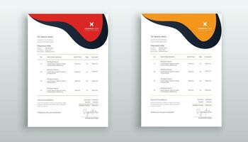 professional creative invoice template design for your business vector