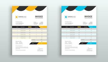 professional creative invoice template design for your business vector