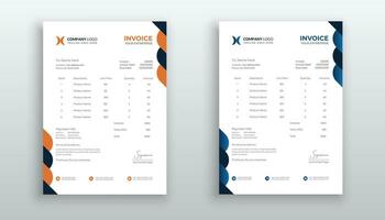 professional creative invoice template design for your business vector