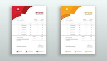 professional creative invoice template design for your business vector