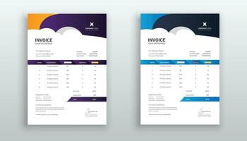 professional creative invoice template design for your business vector