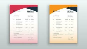 professional creative invoice template design for your business vector