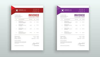 professional creative invoice template design for your business vector