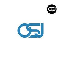 Letter OSJ Monogram Logo Design vector