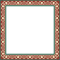 Vector colorful square classic renaissance ornament. Endless european border, revival style frame