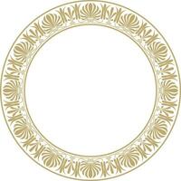 Vector gold round classical Greek ornament. European ornament. Border, frame, circle, ring Ancient Greece, Roman Empire