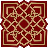 Vector gold and red celtic knot. Ornament of ancient European peoples. The sign and symbol of the Irish, Scots, Britons, Franks..