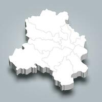 Delhi 3d district map is a state of India vector