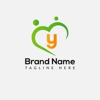 Health Logo on Letter Y Sign. Health Icon with Logotype Concept vector