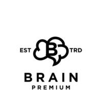 brain B Letter logo icon design illustration vector