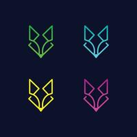 Set of Geometric Fox Logos vector
