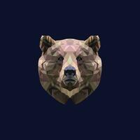 Bear geometric head polygonal logo vector