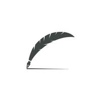 Feather pen Logo template Vector illustration