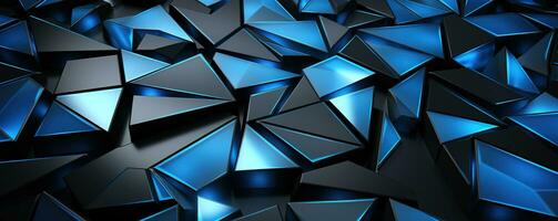 Wallpapers in metallic blue and black, high quality wallpapers in tech style. Generative AI photo