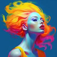 Illustration of a fashion portrait,  AI Generated photo