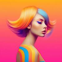 Illustration of a fashion portrait,  AI Generated photo