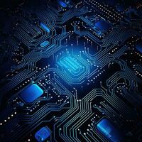 Circuit board background with abstract technology chip processor. Central Computer Processors CPU concept. Motherboard digital chip. Technology science background. Generative AI photo