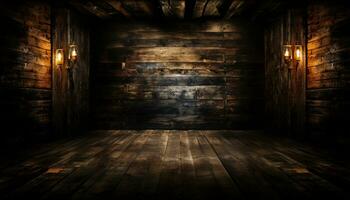 Rustic Elegance - Old Wood Texture Details with Burnt Touches on a Black Textured Background. generative AI, photo