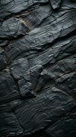 Rustic Elegance - Old Wood Texture Details with Burnt Touches on a Black Textured Background. generative AI, photo