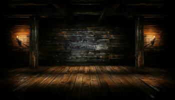 Rustic Elegance - Old Wood Texture Details with Burnt Touches on a Black Textured Background. generative AI, photo