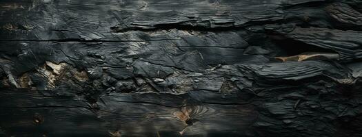 Rustic Elegance - Old Wood Texture Details with Burnt Touches on a Black Textured Background. generative AI, photo