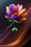 colorful 3d abstract flower background photo