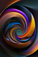 3d vortex abstract colorful geometric shape photo