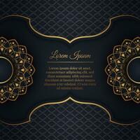 Black luxury background, with gold mandala ornament vector