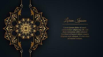 Luxury background with golden mandala ornament vector