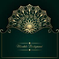 Luxury background with golden mandala ornament vector