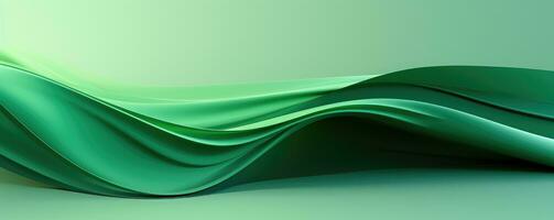 minimalist wallpaper with curved lines of different shades of green . AI Generated photo