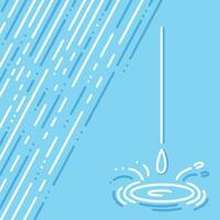 lluvia agua temática cuadrado decorativo antecedentes con lluvia gotas elementos aislado en ligero azul cuadrado fondo de pantalla modelo. sencillo plano vector fondo de pantalla para póster cubrir, sitio web modelo.