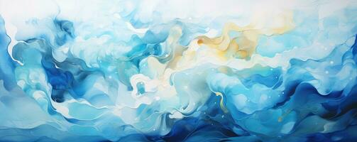 Liquid acrylic artwork that flows and splashes with marble pattern . AI Generated photo