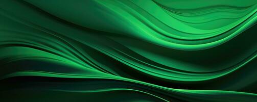 minimalist wallpaper with curved lines of different shades of green . AI Generated photo