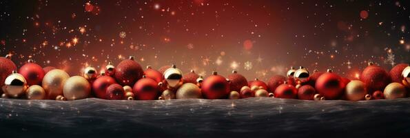 christmas balls on a black background . AI Generated photo