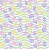 Sea vector seamless pattern. Can be used in textile industry, paper, background, scrapbooking.