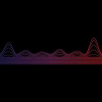 Sound wave rainbow wavy line gradients. Radio frequency. Abstract geometric shape on a black background. Vector illustration