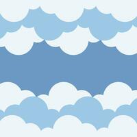 Clouds frame flat, Blue semicircular clouds template children's background poster banner. Vector illustration