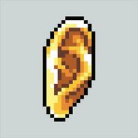 Pixel art illustration Ear. Pixelated Ear. Ear icon pixelated for the pixel art game and icon for website and video game. old school retro. vector