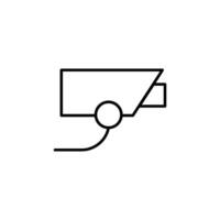 Video Surveillance Vector Symbol for Advertisement. Perfect for web sites, books, stores, shops. Editable stroke in minimalistic outline style