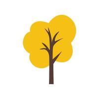 Yellow Autumn Tree Vector Image. Suitable for design of websites, postcards, books, patterns and other purposes